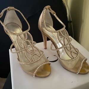 Caparros Gold Metallic Heels